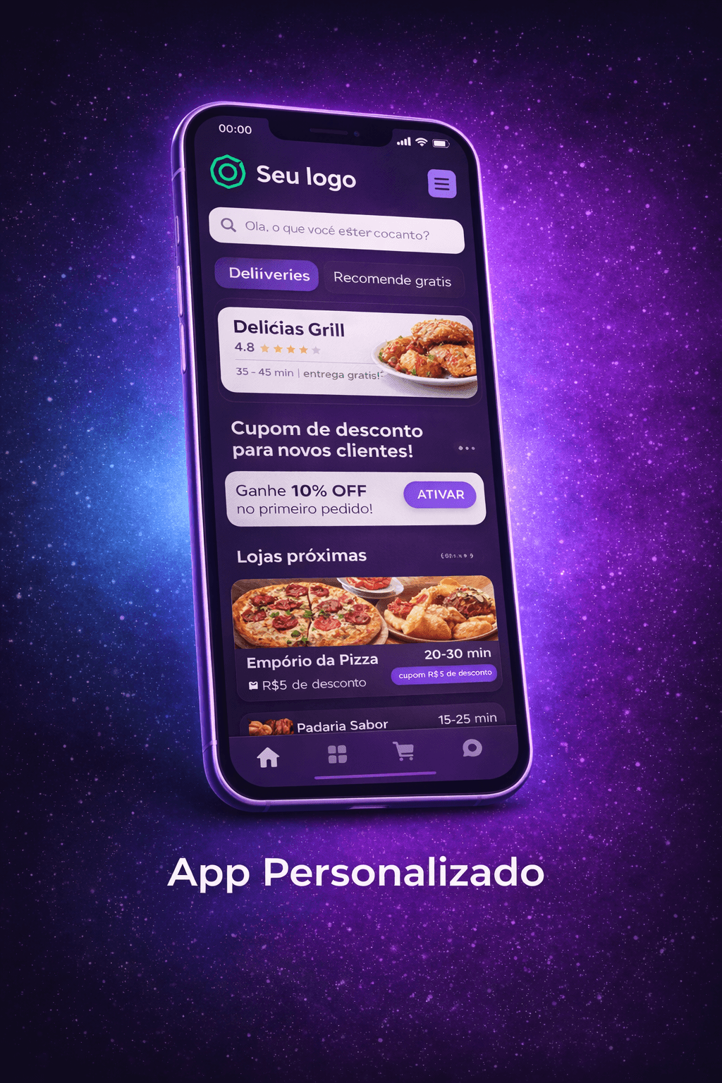 Mockup de aplicativo personalizado